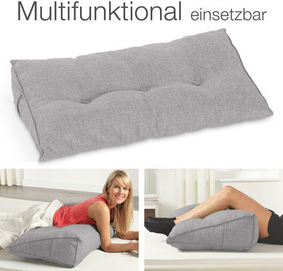 Rückenkissen, Bett-Rückenstütze Keilform, Rückenstützkissen, für Bett & Sofa, 100 cm breit, ideal fü