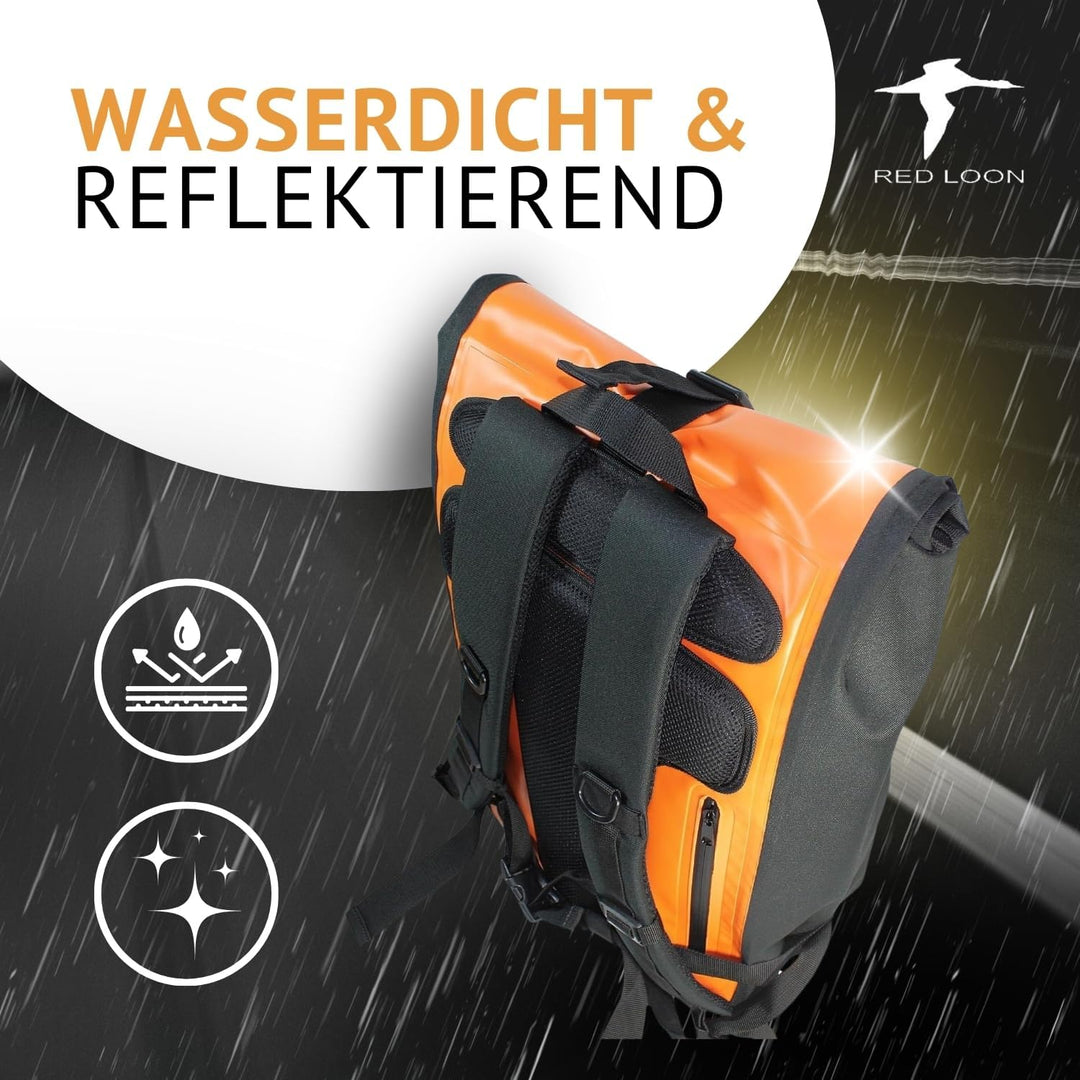 Red Loon Kurier Rucksack Courier Bag Kuriertasche LKW-Plane Backpack Kurierrucksack, Orange