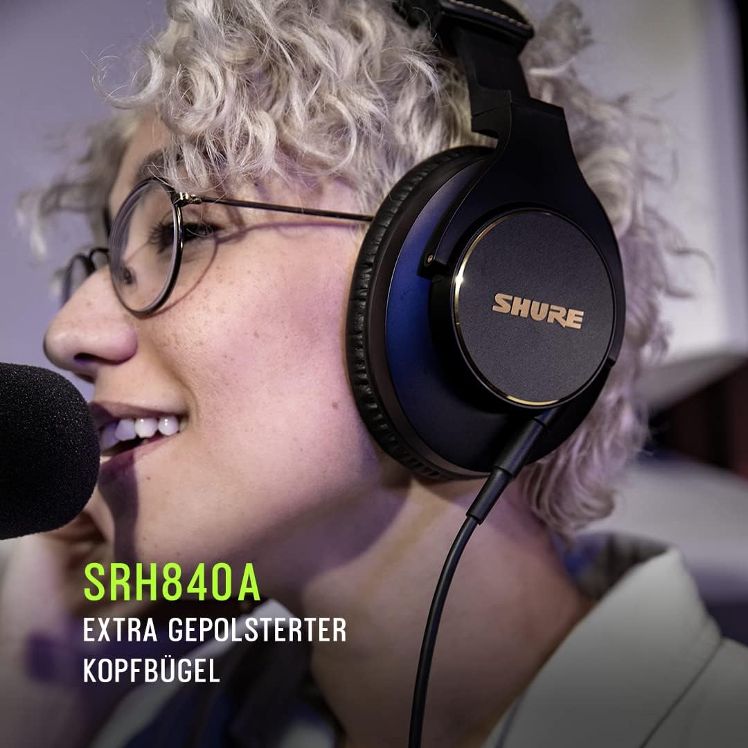 Shure SRH840A Over -Ear Over -Ear -Kabel -Kopfhörer für kritisches Hören und Überwachung, profession