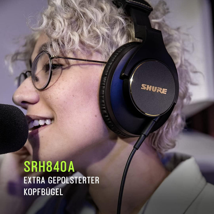 Shure SRH840A Over -Ear Over -Ear -Kabel -Kopfhörer für kritisches Hören und Überwachung, profession