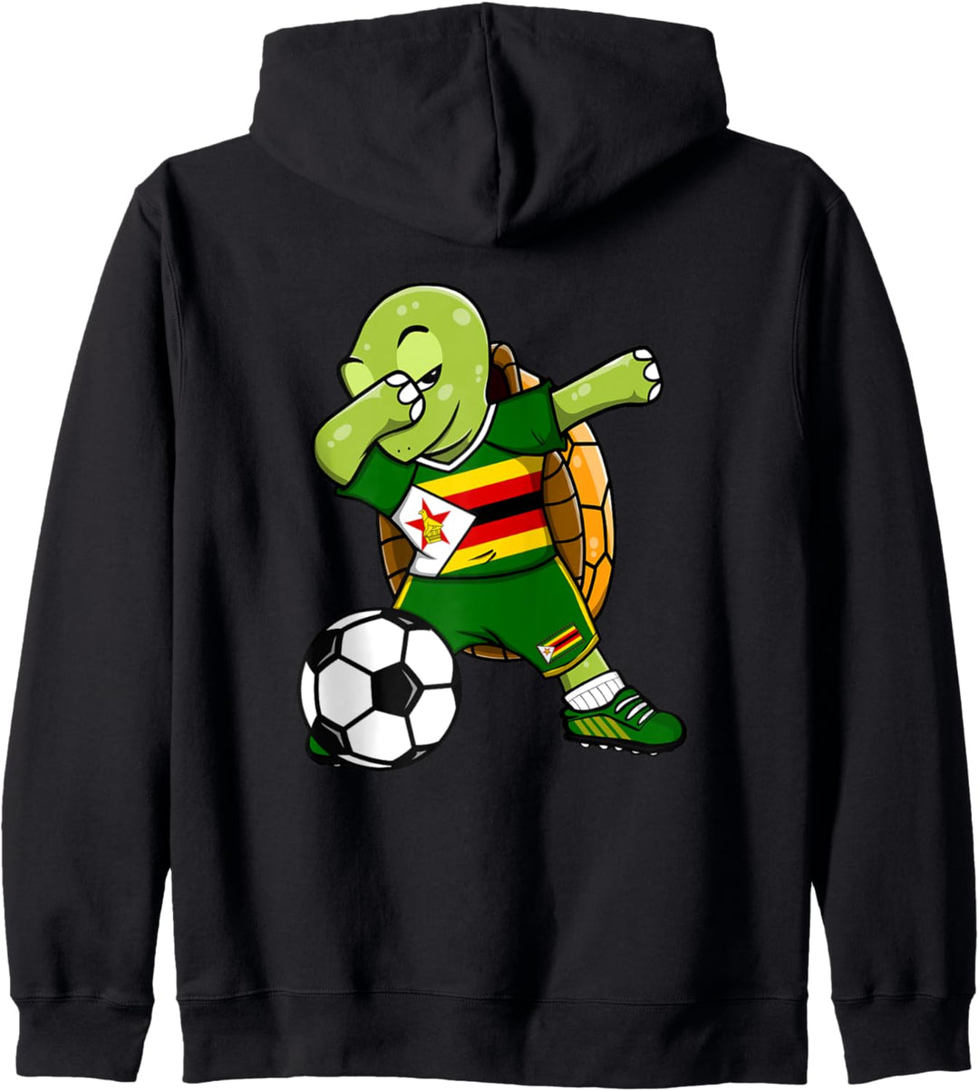 Dabbing Schildkröte Simbabwe Fussball Simbabweische Flagge Kapuzenjacke