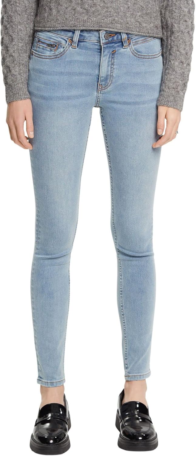 ESPRIT Damen Women's Jeans 24W / 34L Blue Light Washed, 24W / 34L Blue Light Washed