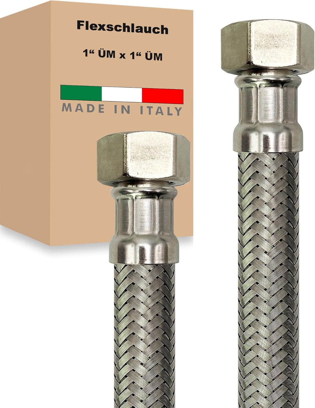 Flexschlauch ÜM x ÜM Edelstahl Panzerschlauch Anschlussschlauch Sanitär Armaturenschlauch Hauswasser