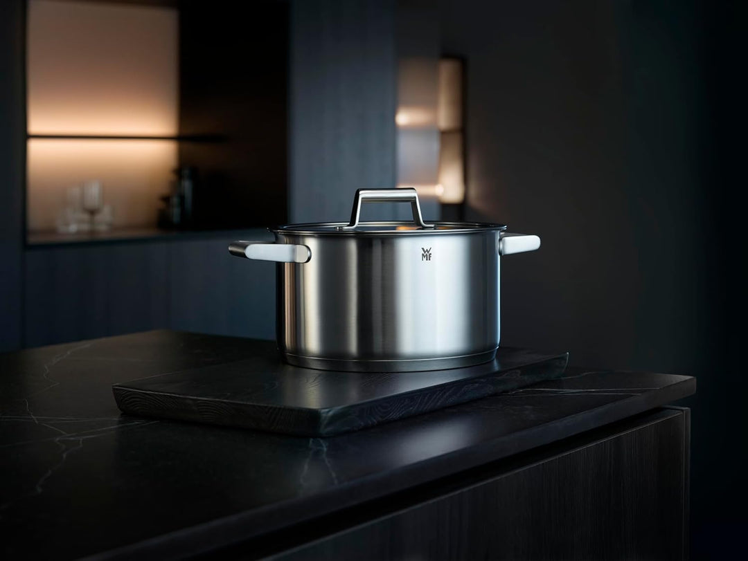 WMF Comfort Line Topfset Induktion 4-teilig, Induktions Töpfe Set, Kochtopf Set mit Glasdeckel, Crom