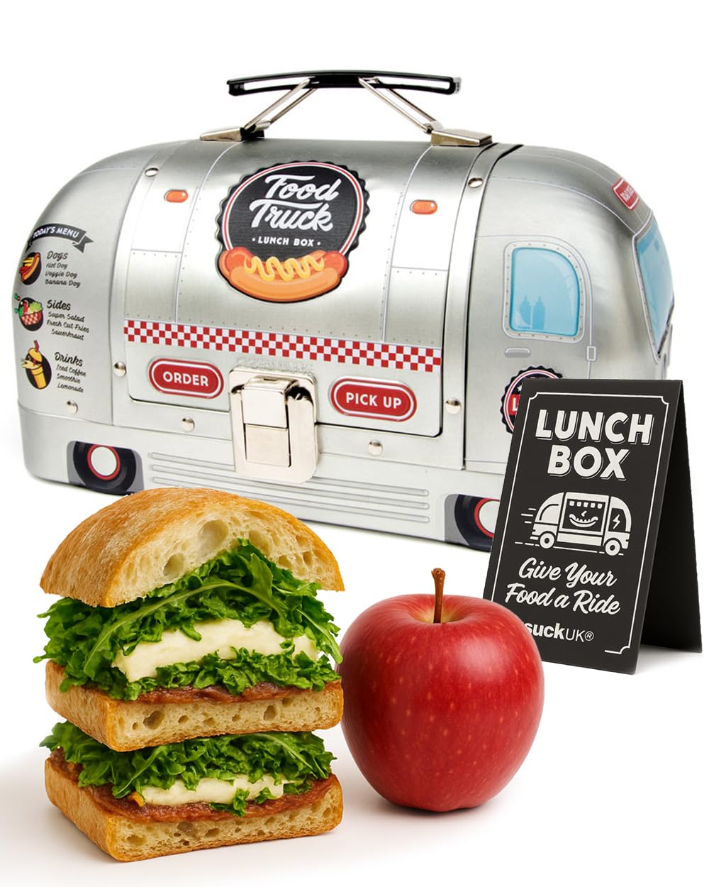 SUCK UK LKW-Lunchbox | Metall-Lebensmittelbehälter in LKW-Form | Neuartige Blechbox | Lustige Luncht