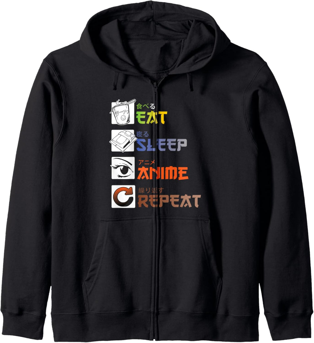 "Eat Sleep Anime Repeat" Gift for Manga Fans Kapuzenjacke