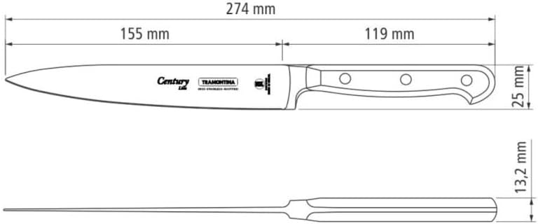Tramontina CENTURY Messer, rostfreier Edelstahl, NSF (Zubereitungsmesser 15 cm) 24010-106, Zubereitu