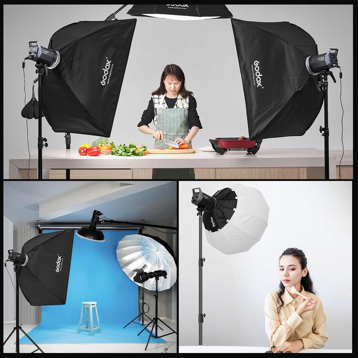 Godox LA200D 230W LED Tageslicht Videoleuchte,5600K CRI 96+ TLCI 97+,101000lux@1m Studiolicht Fotogr