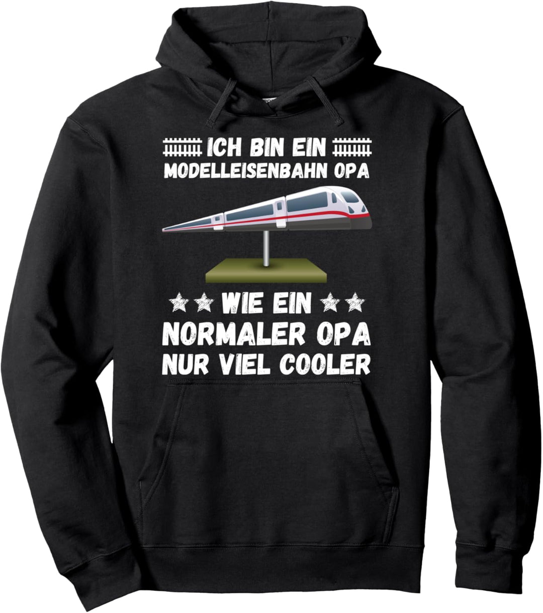 Modelleisenbahn Opa Rentner Eisenbahn Grossvater Züge Zug Pullover Hoodie