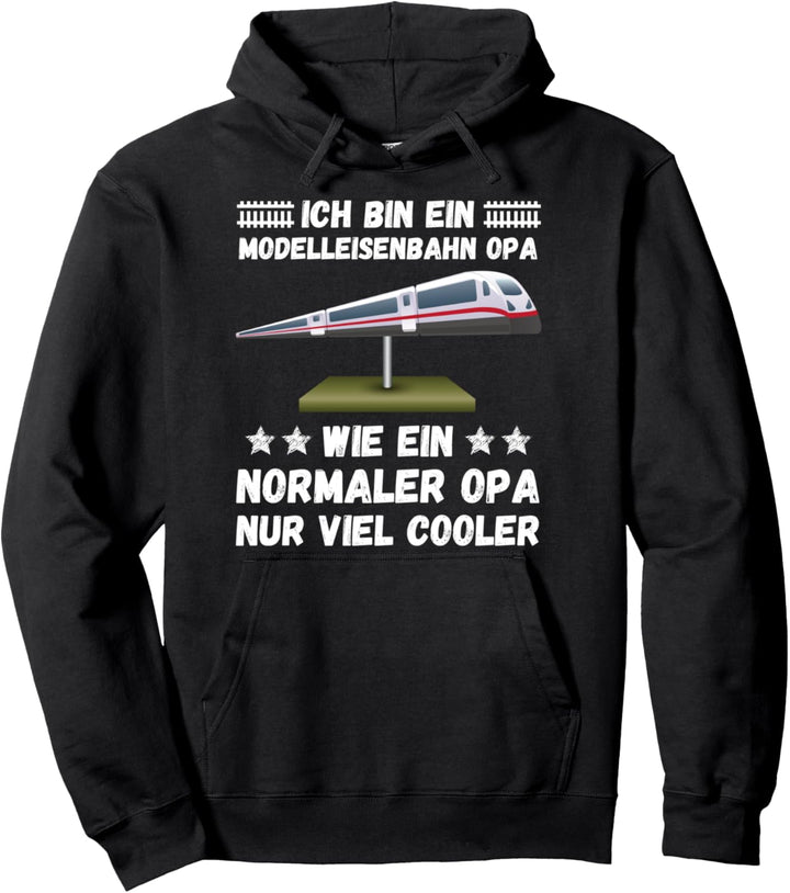 Modelleisenbahn Opa Rentner Eisenbahn Grossvater Züge Zug Pullover Hoodie