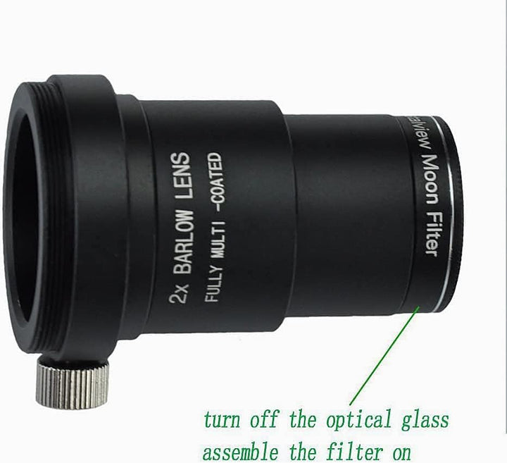 SOLOMARK 1.25" Mondfilter T2X Barlow Kit für Teleskop Okulare, Mondfilter hilft, den Mond klarer zu