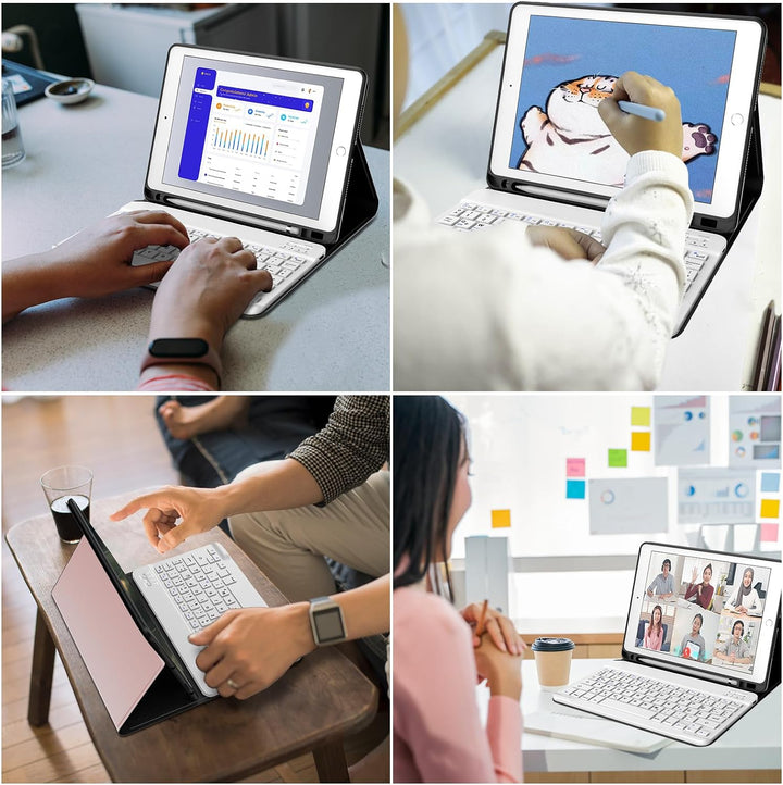AVNICUD Tastatur Hülle für iPad 10,2 Zoll 9/8/7 Generation - iPad Pro 10.5", iPad Air 3, Soft TPU Sc