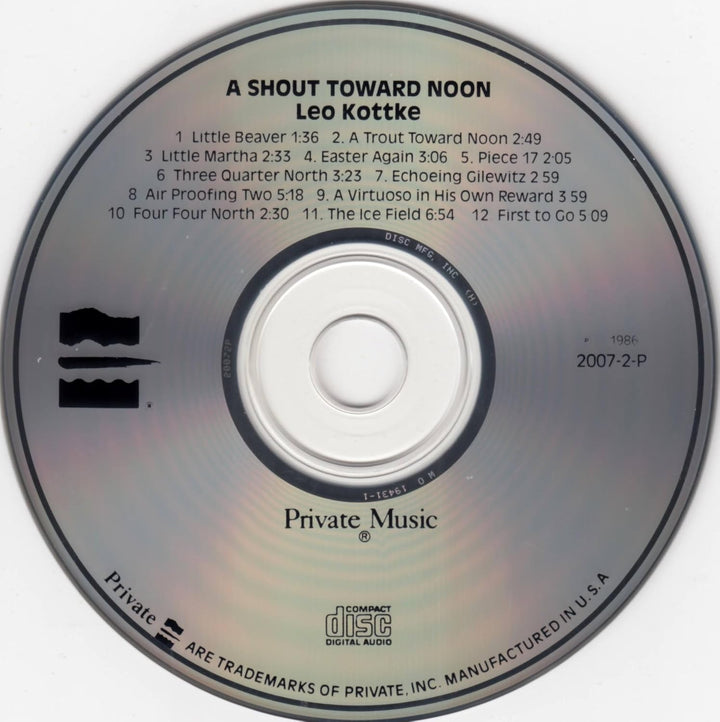 Shout Toward Noon, Audio-CD