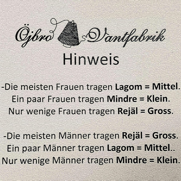 ÖJBRO VANTFABRIK Fäustlinge 4 Lagen 100% Merinowolle versch. Modelle, Grösse S-L (6-11) Handschuhe S