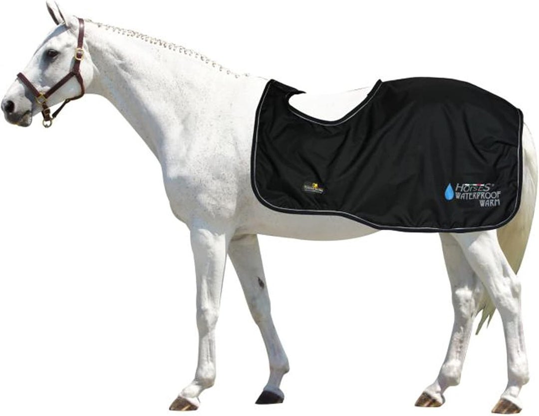 Horses, Pferdedecken Waterproof Warm, Wasserdicht, Weich, Bequem und Warm, Langlebig, Schwarz, 145 c