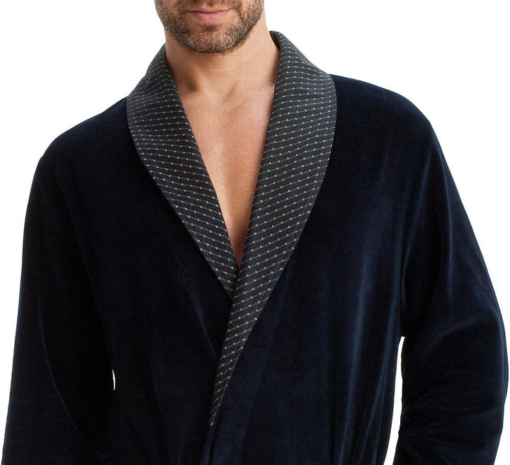LEVERIE eleganter und kuschelweicher Bademantel (Made in EU) Saunamantel für Herren mit edlem Revers