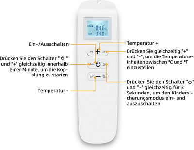 Infrarotheizung mit Thermostat - App Steuerung & Fernbedienung - 900 Watt - Elektroheizkörper - Infr