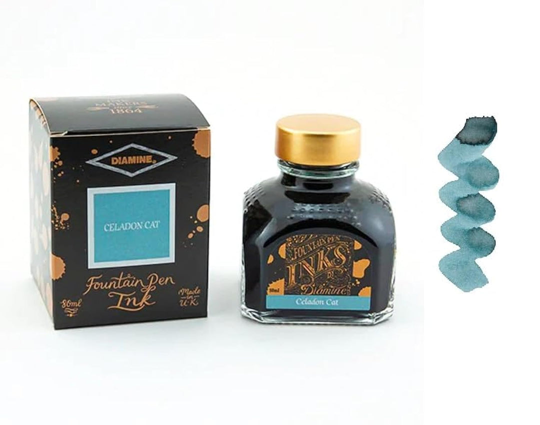 Diamine - 80 ml Füllfederhalter-Tinte - Celadon Cat