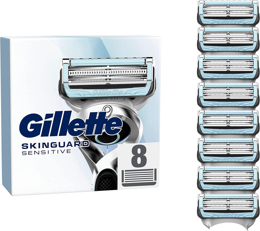 Gillette SkinGuard Sensitive Rasierklingen für Rasierer, 8 Ersatzklingen für Nassrasierer Herren mit