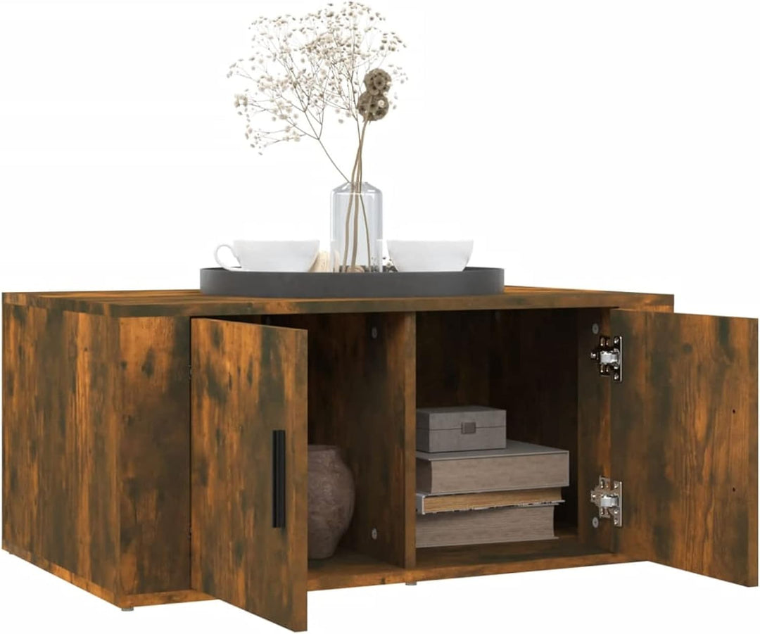Tidyard Couchtisch Modernes Design Beistelltisch mit 2 Fächer Wohnzimmertisch Kaffeetisch Sofatisch