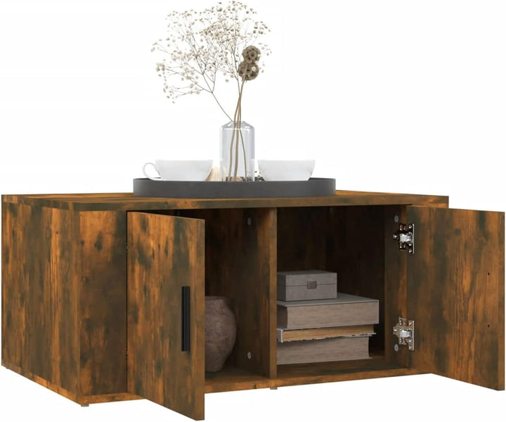 Tidyard Couchtisch Modernes Design Beistelltisch mit 2 Fächer Wohnzimmertisch Kaffeetisch Sofatisch