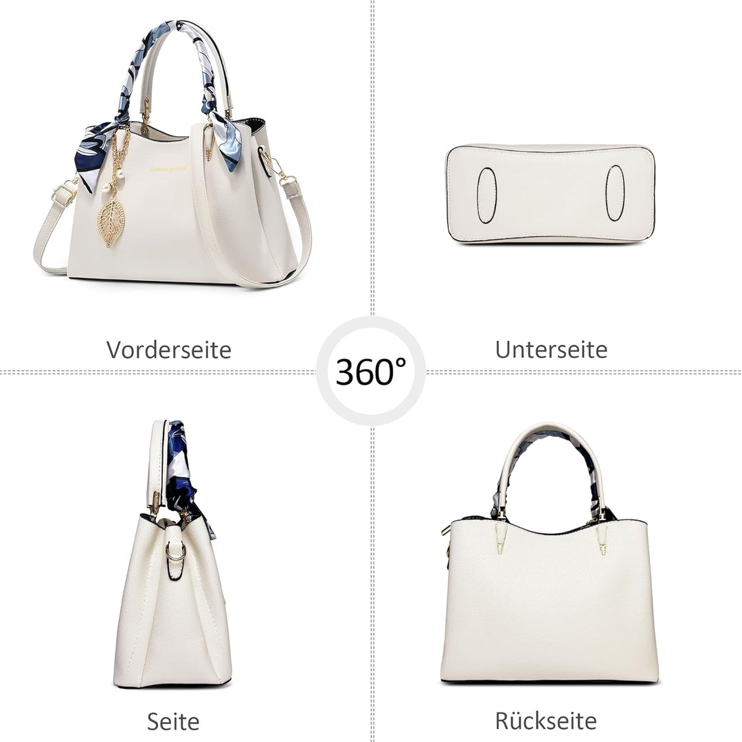 DORRISO Elegant Damen Handtasche Grosse Kapazität Schultertasche mit Einzigartigem Anhänger Umhänget