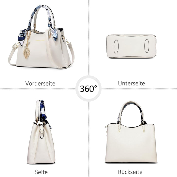 DORRISO Elegant Damen Handtasche Grosse Kapazität Schultertasche mit Einzigartigem Anhänger Umhänget