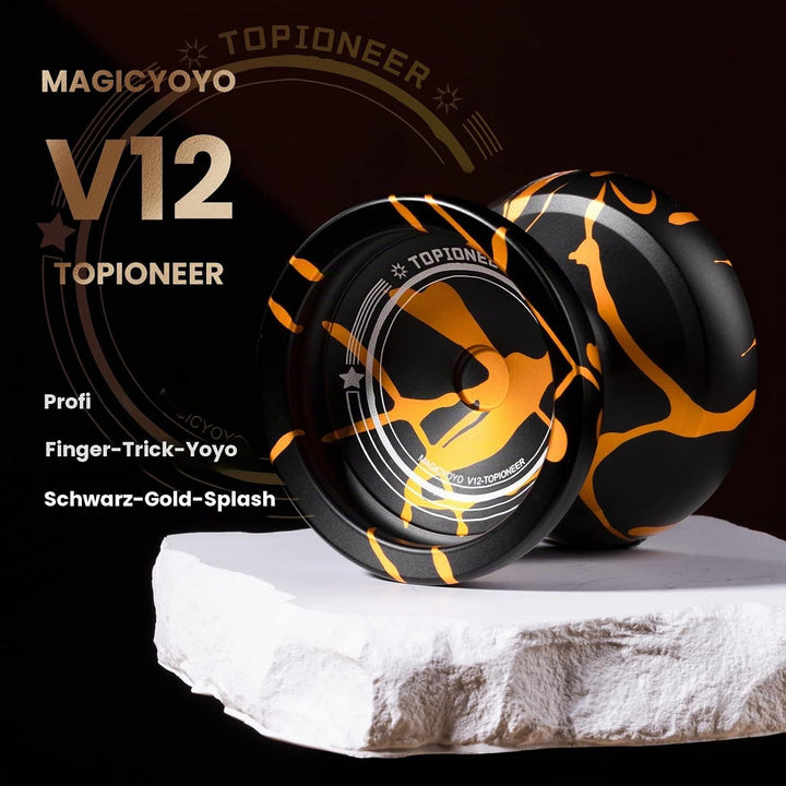 MAGICYOYO V12 Profi JoJo Finger Spin Yoyo für Anfänger &amp; Fortgeschrittene, Duales Metall-JoJo Reakti