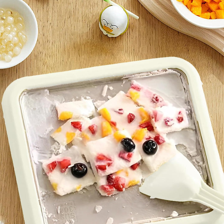 Eisplatte Eis Rolls zum Eis Machen DIY, Eisplatte zum eis machen, Rolled Ice Cream Maker, mit 2 Spat