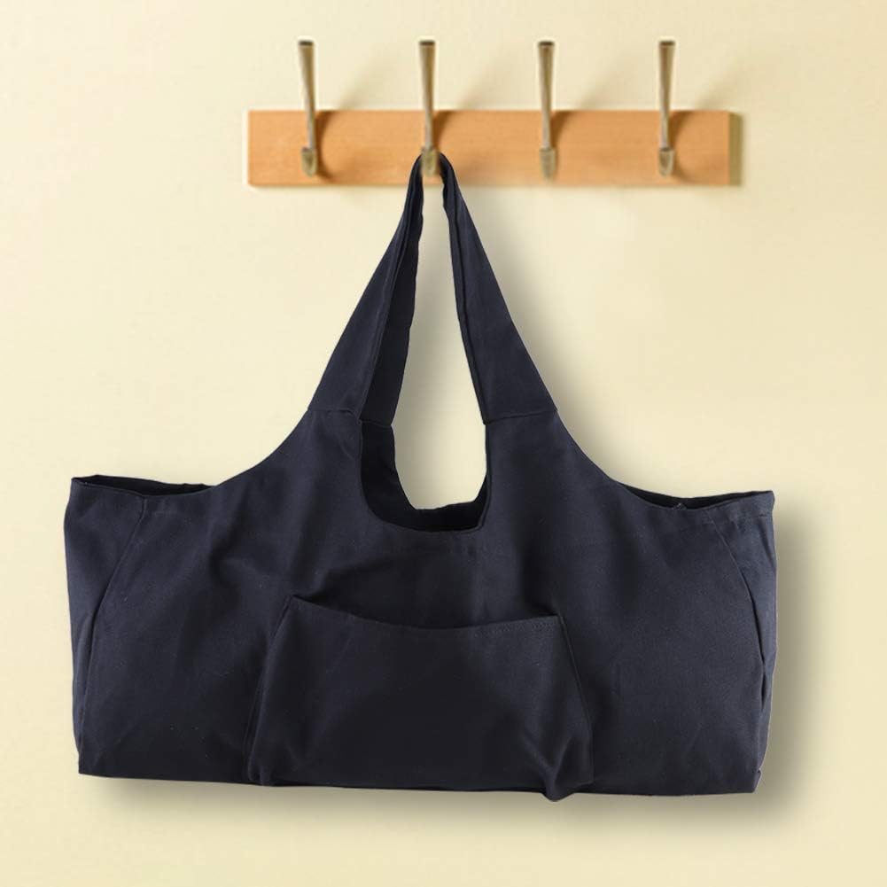 Grosse Yogamattentasche, Yogamatten Tote Gym Duffle Bag mit Seitentaschen für Damen Herren Schwarz,
