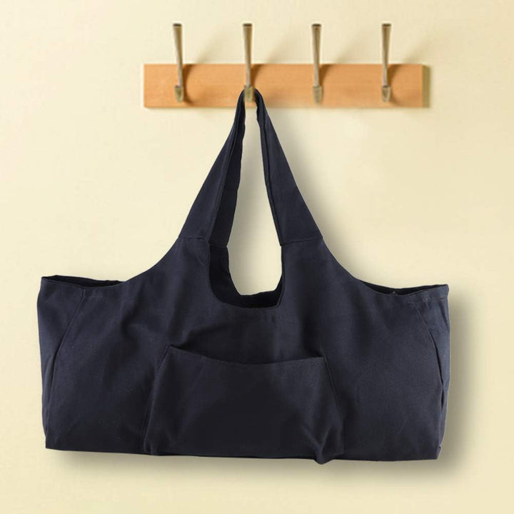 Grosse Yogamattentasche, Yogamatten Tote Gym Duffle Bag mit Seitentaschen für Damen Herren Schwarz,