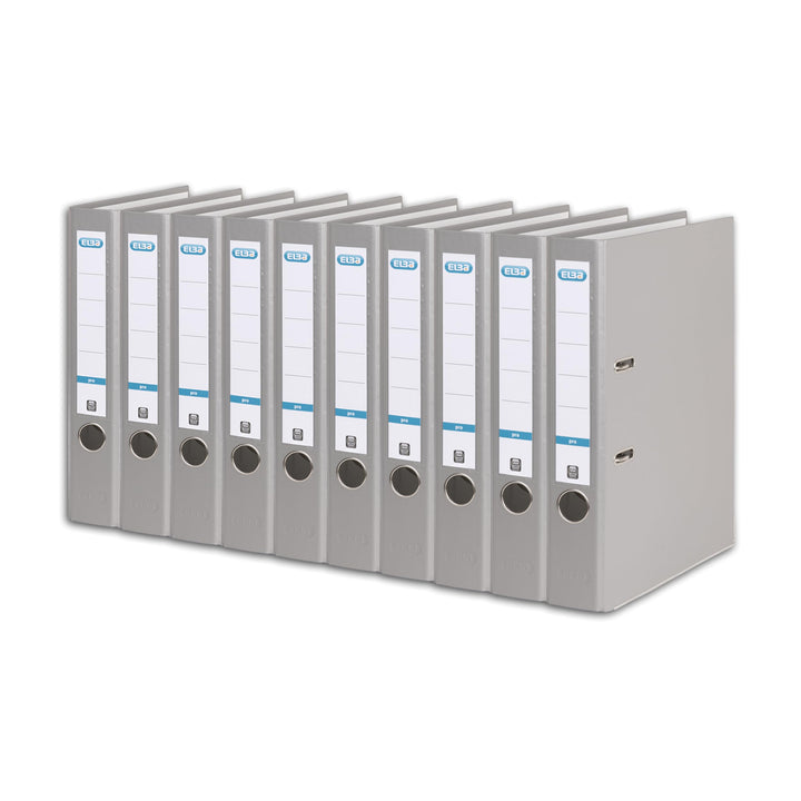 Elba Ordner A4, Smart Pro, 5 cm schmal, Kunststoff aussen, grau, 10 Stück, grau