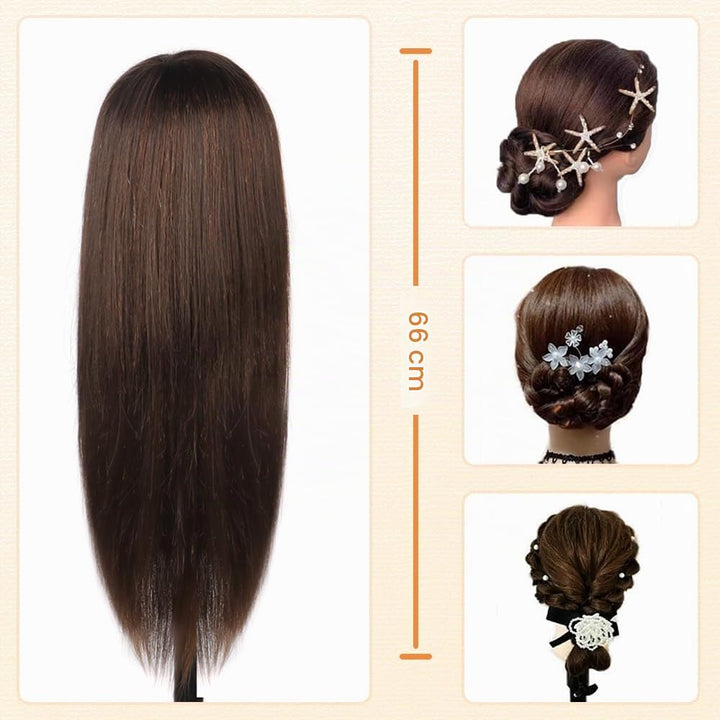Schaufensterpuppe Kopf 26Inch Weiblich 80% Echthaar Friseur Kosmetologie Schaufensterpuppe Schaufens