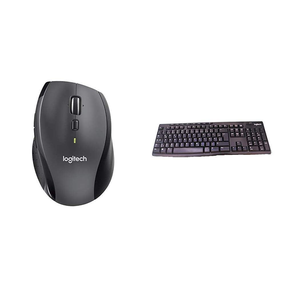 Logitech M705 Marathon Kabellose Maus, 2,4 GHz mit USB-Unifying-Empfänger, 1000 DPI, 5 programmierba