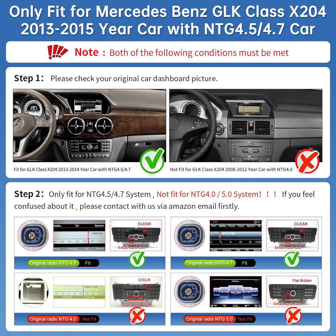 Road Top 12,3 Zoll Autoradio CarPlay für Mercedes Benz GLK Klasse X204 | mit NTG 4.5/4.7 System 2013
