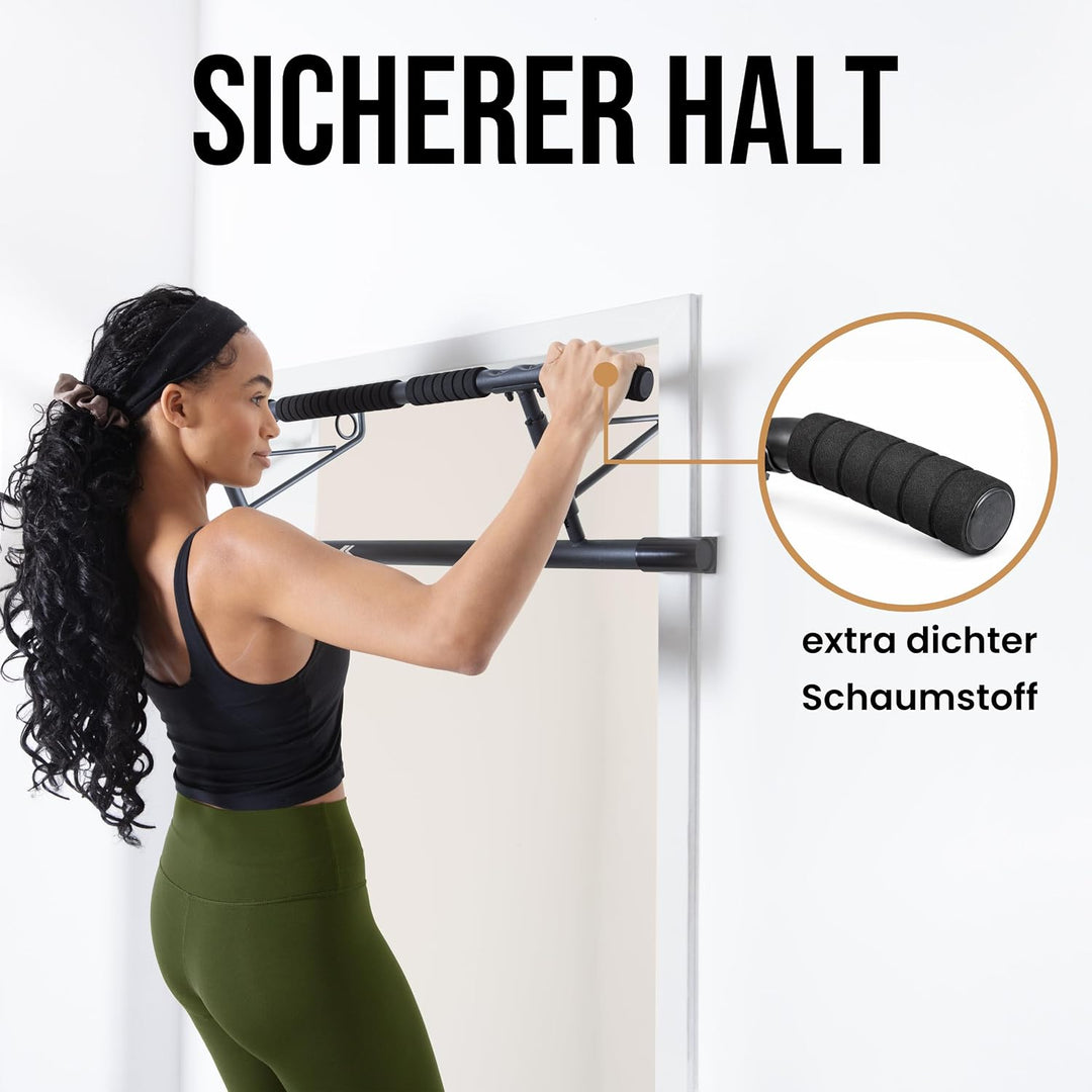 KIANA Sports Klimmzugstange für Türrahmen ohne Bohren & ohne Schrauben | Pull Up Bar Tür bis 150kg |