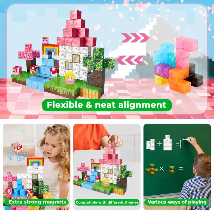 Annexfun Magnetische Bausteine Magnetische Bauwelt Baue Mine traumhafte Einhorn Magnet Welt 100 Stüc
