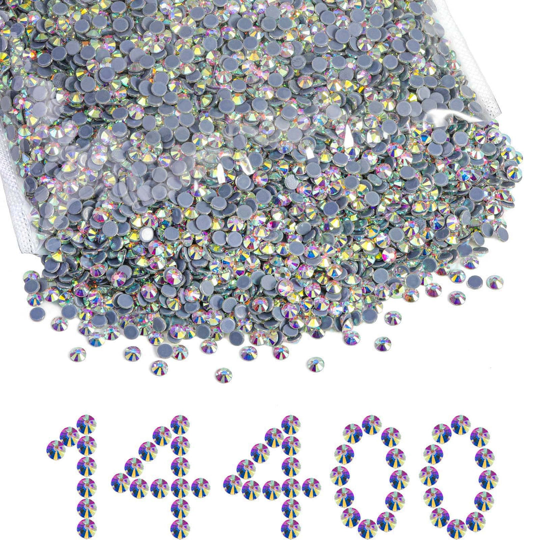 BEADSLAND Hotfix Strasssteine Bulk, 14400 Stück Kristall Hotfix Strasssteine zum Basteln Kleidung DI