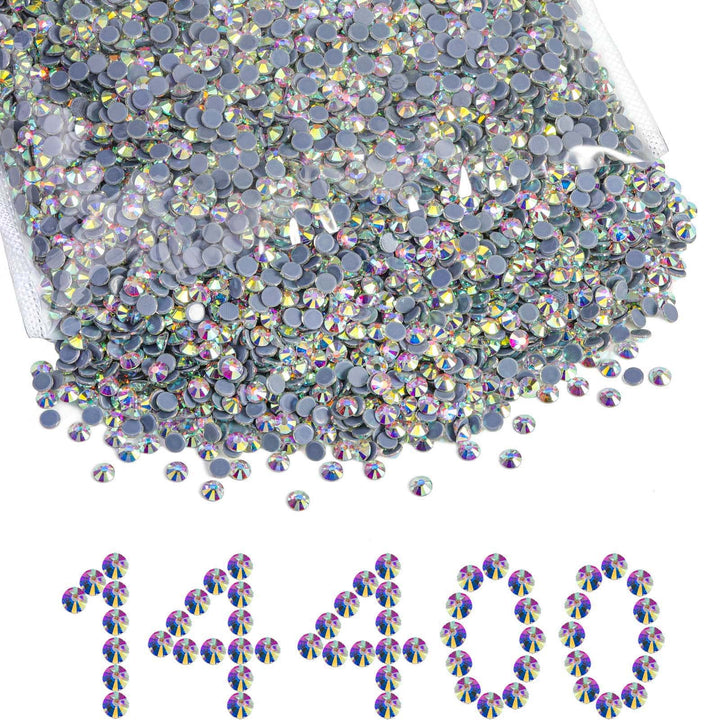 BEADSLAND Hotfix Strasssteine Bulk, 14400 Stück Kristall Hotfix Strasssteine zum Basteln Kleidung DI