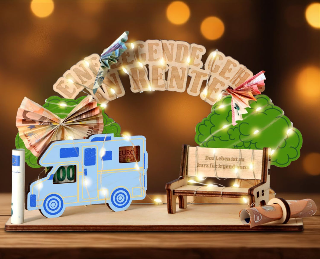 Giftota Lustige Ruhestand Geschenk mit LED Lichterkette, Rentner Geschenk Mann Frau, Rentner Geschen