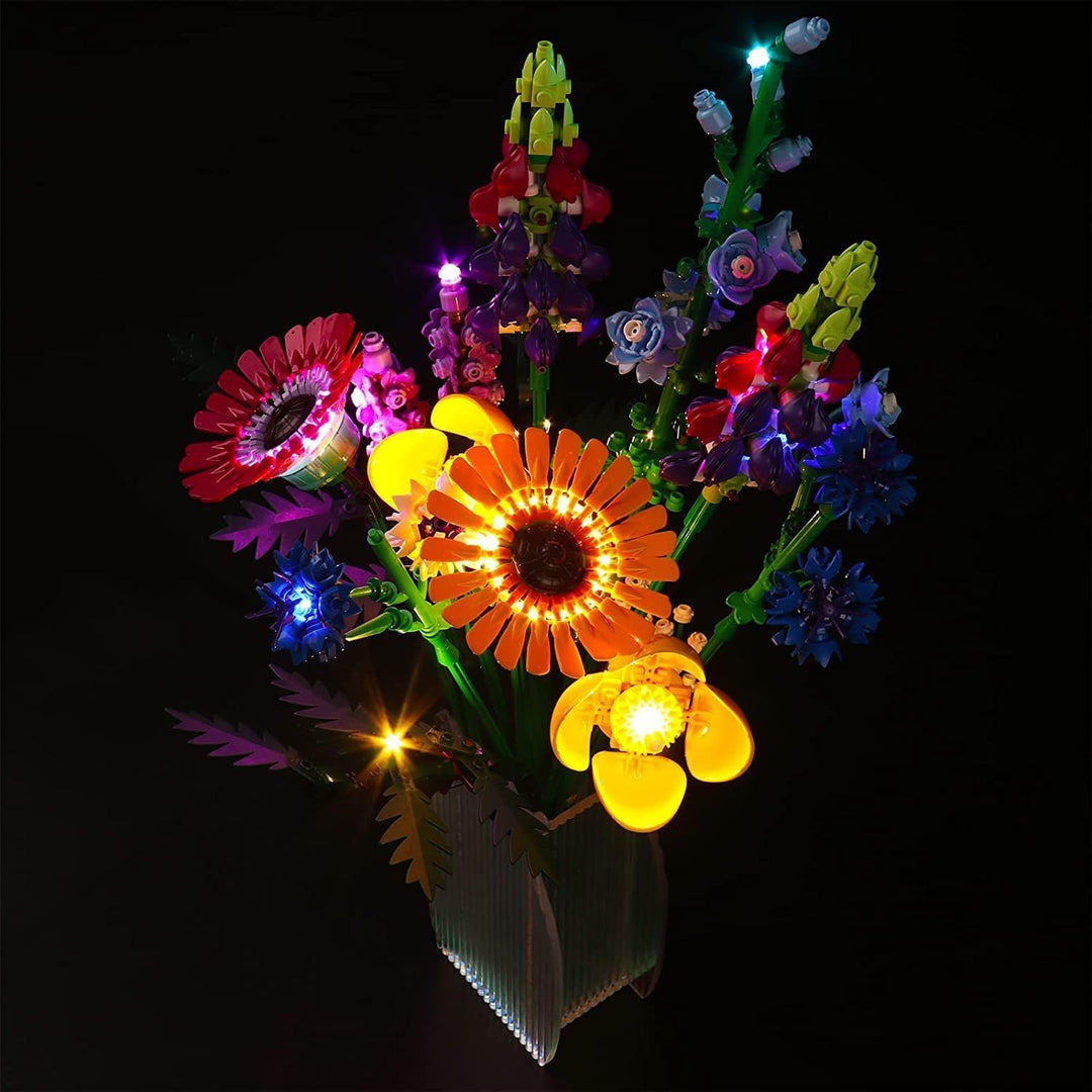 Led Licht Set für Lego Wildblumenstrauss-Set, Led Beleuchtungs Set für Lego Icons Wildflower Bouquet