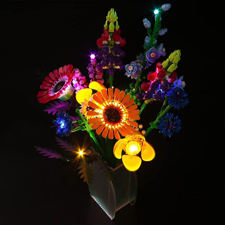 Led Licht Set für Lego Wildblumenstrauss-Set, Led Beleuchtungs Set für Lego Icons Wildflower Bouquet