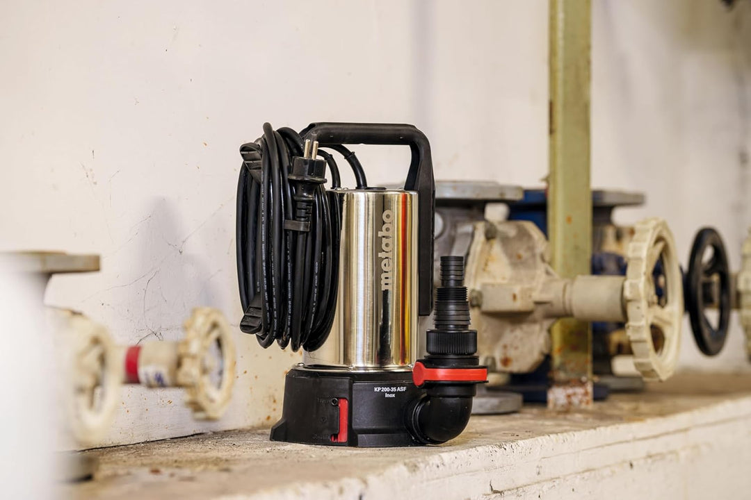 metabo Kombi‑Tauchpumpe KP 200‑35 ASF Inox - 620 W, 20.000 l/h, flachabsaugend bis 1 mm, Partikel bi