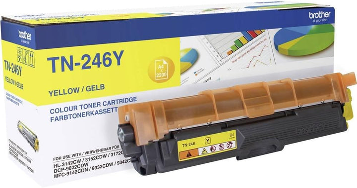 Brother Original Jumbo-Tonerkassette TN-246Y gelb (für Brother HL-3142CW, HL-3152CDW, HL-3172CDW, DC