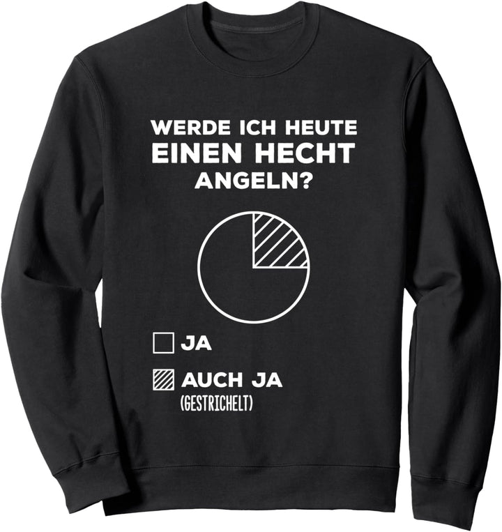 Hecht Angeln Spruch Lustig Fisch Angelrute See Köder Fun Sweatshirt