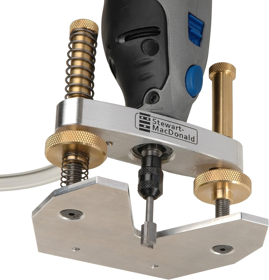 StewMac Präzisions-Fräsbasis, Dremel-kompatibel, für Gitarrenbau | Feinjustierung ermöglicht kontrol