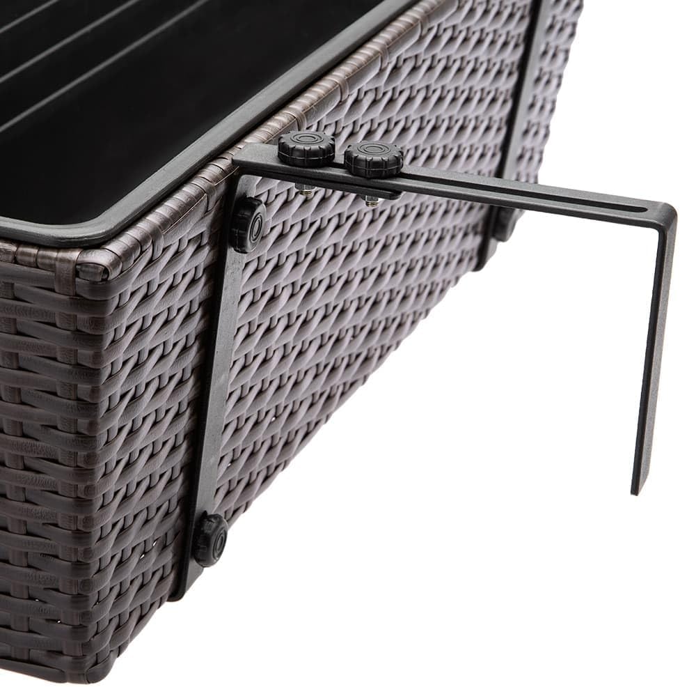 Casaria® Blumenkasten 2er Set 11 Liter Montagehalterung indoor outdoor Geländerkasten Balkonkasten P