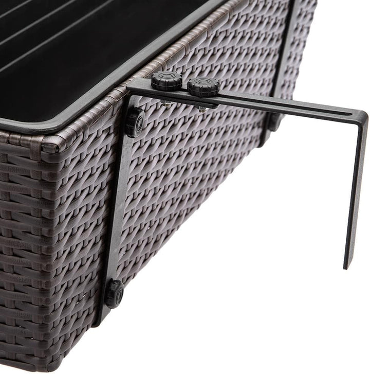 Casaria® Blumenkasten 2er Set 11 Liter Montagehalterung indoor outdoor Geländerkasten Balkonkasten P