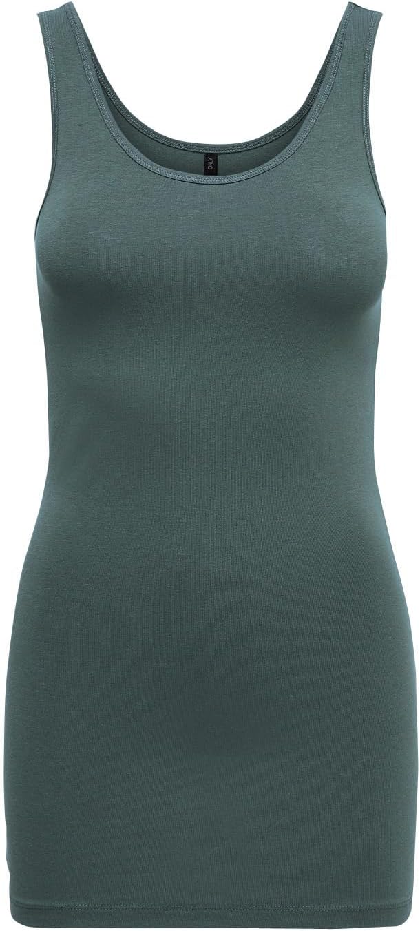 ONLY Damen Onllive Love Long Tank Noos Top S Grün/Blau (1 X Desert Sage/ 1x Balsam Green/ 1x China B