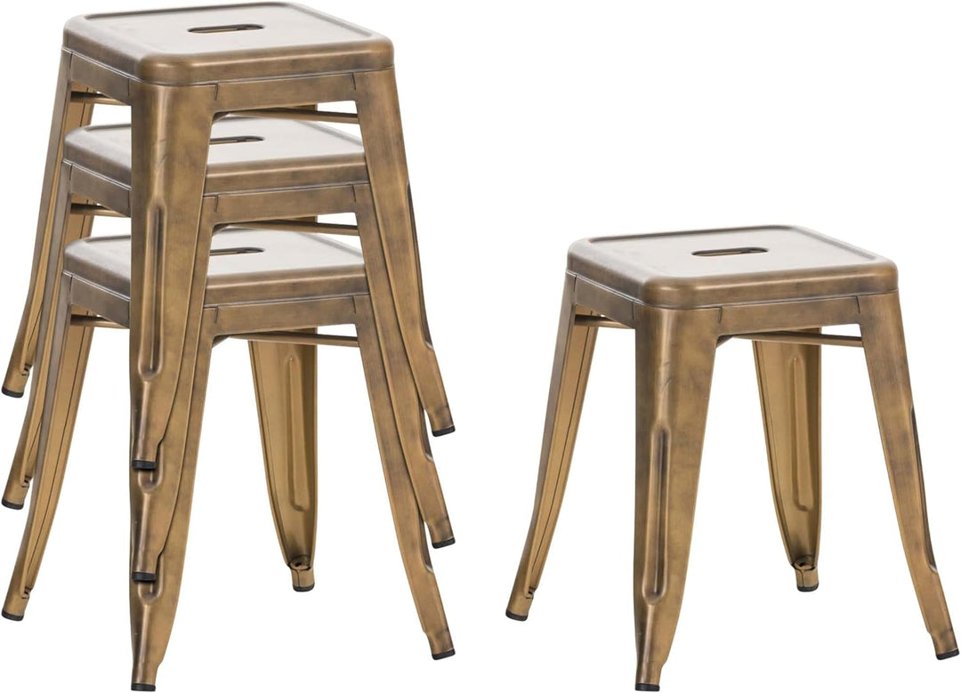 CLP 4er Set Sitzhocker Armin Aus Metall I Stapelbarer Hocker I Sitzhöhe Von 46 cm I Pflegeleichter A
